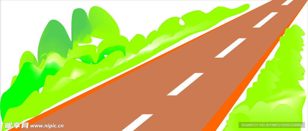 矢量 公路 树木