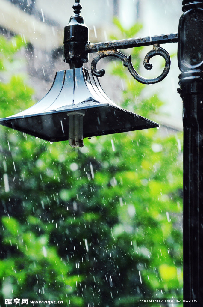 雨中路灯