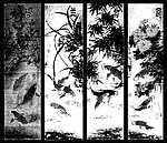 黑白梅兰竹菊