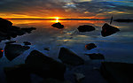 海岸夕阳景色