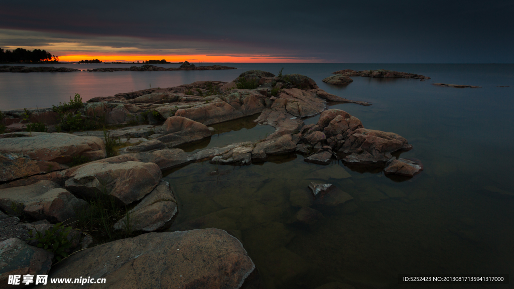 海边夕阳景色