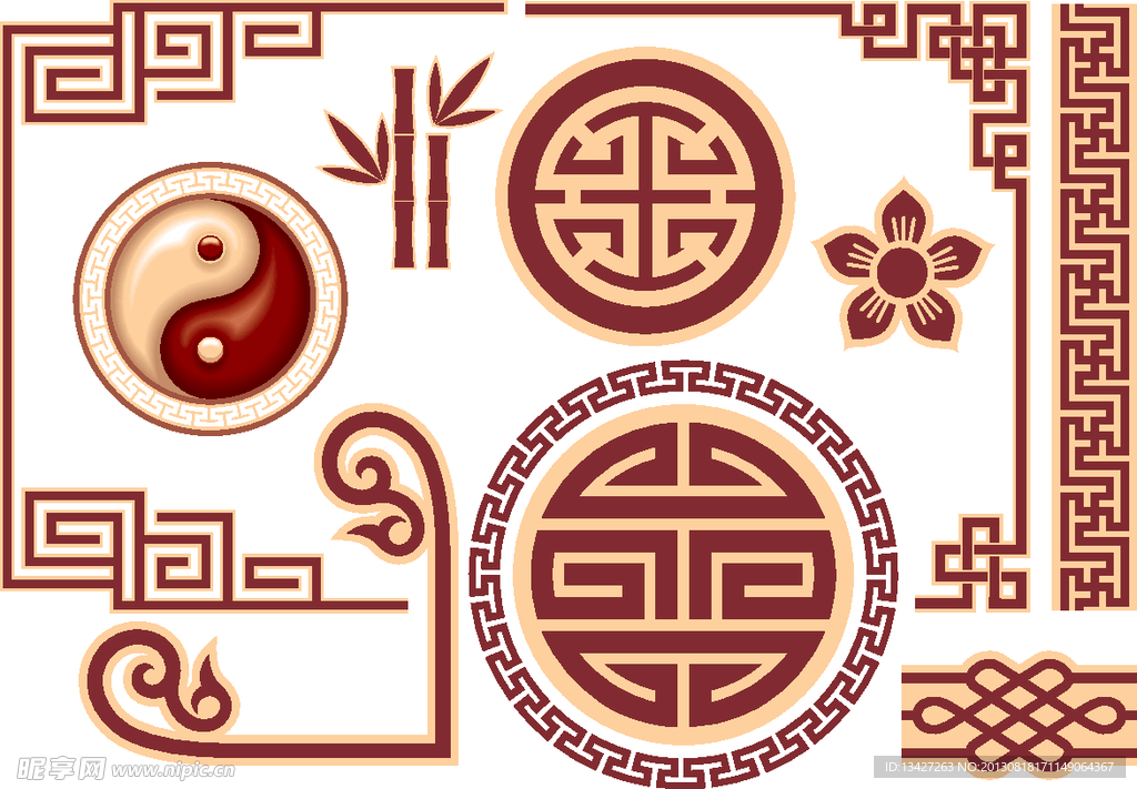 传统矢量花纹