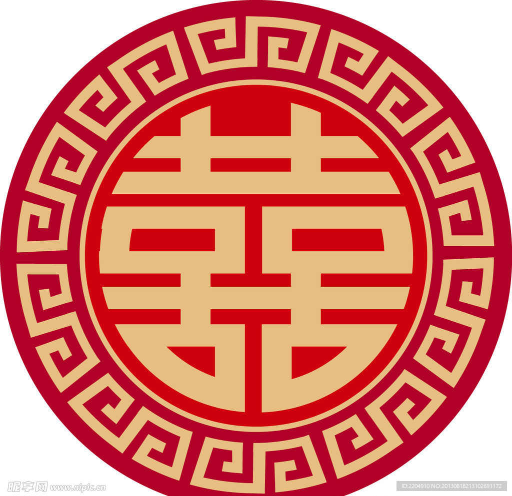 喜喜字传统花边古代花