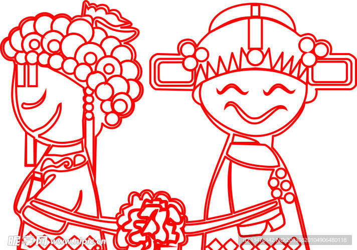 婚礼新人矢量图