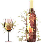 矢量葡萄酒