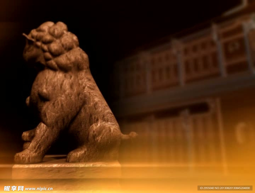影视素材中国元素石狮