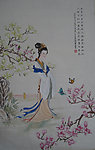吴玉阳工笔仕女画桃花