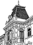 素描城市建筑