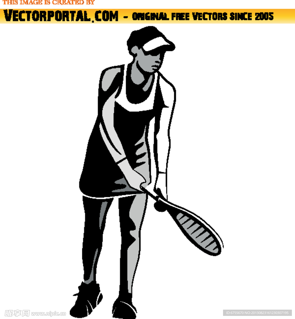 拿网球拍的女人