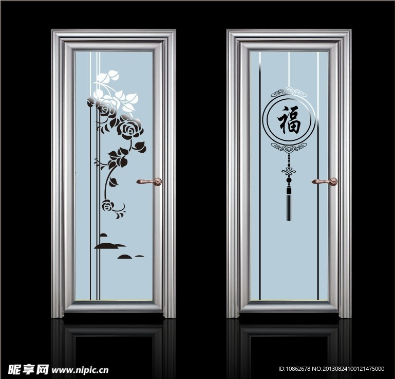 移门刻绘图 玻璃线图