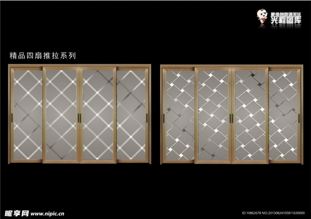 移门刻绘图 玻璃线图