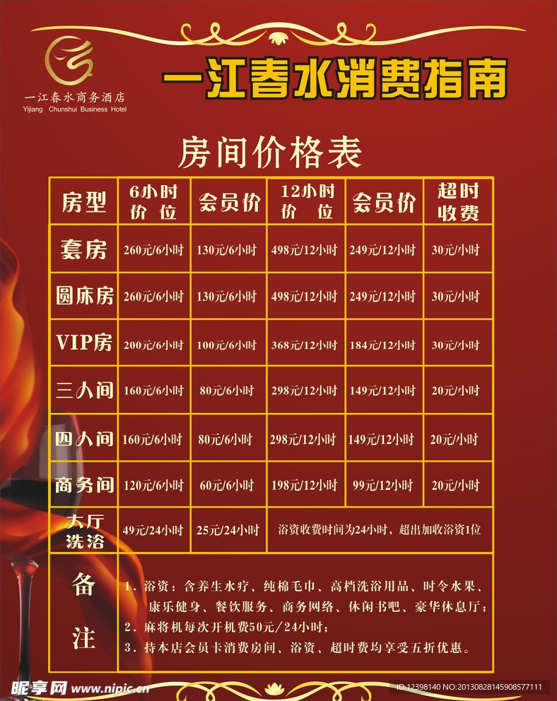 价格表