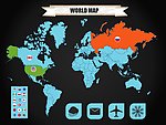 世界版块矢量图