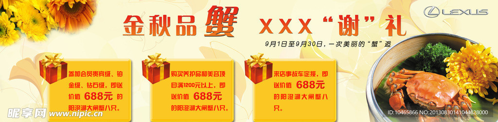 金秋品蟹促销海报