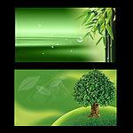 绿色竹子树木背景海报