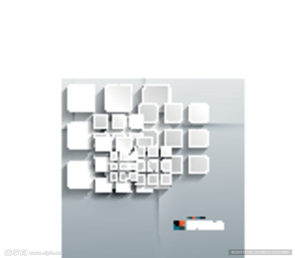 3d方块白色物体