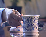 工作喝茶特写