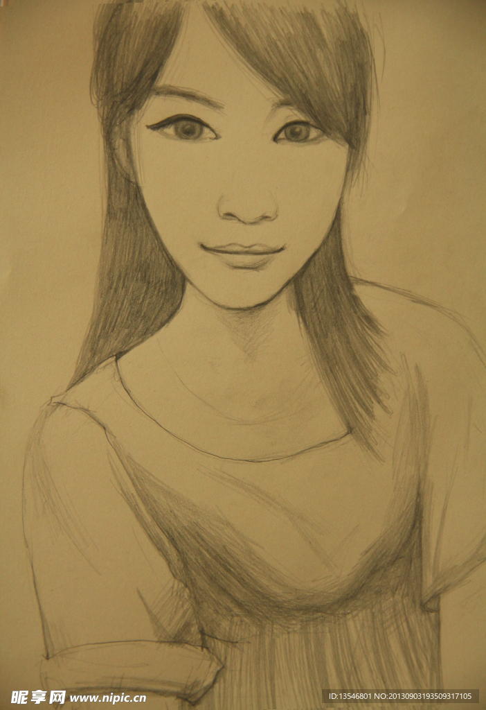 素描 美女