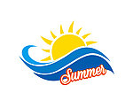 夏日海岸度假标志