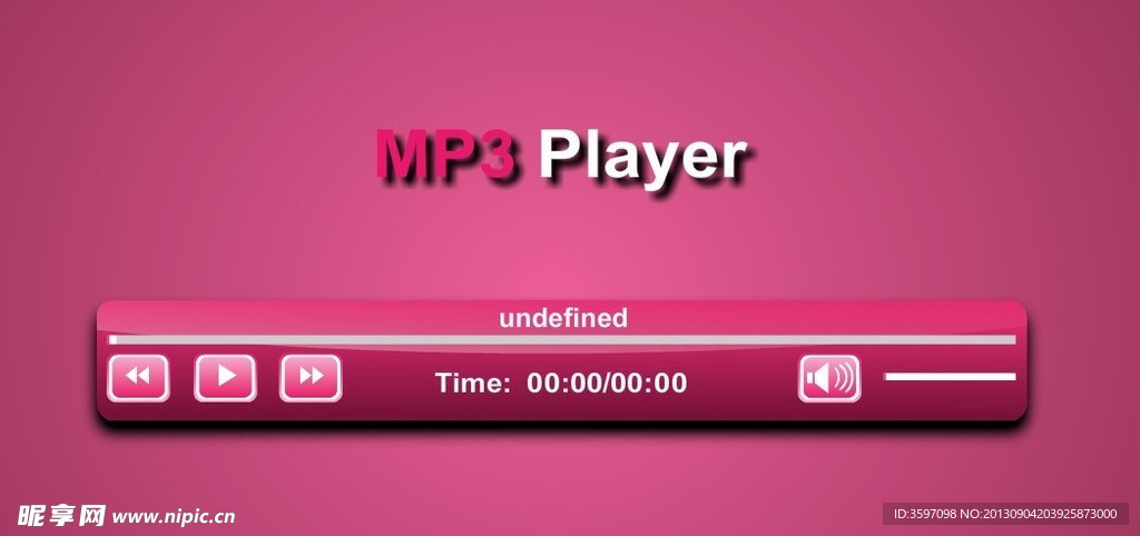 MP3粉色播放器