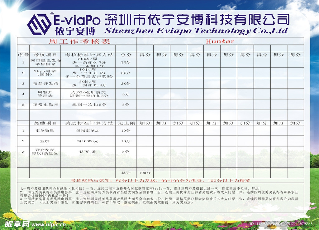 蓝色底的企业文化墙