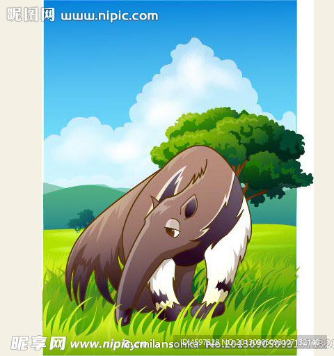 可爱动物绿色蚂蚁兽