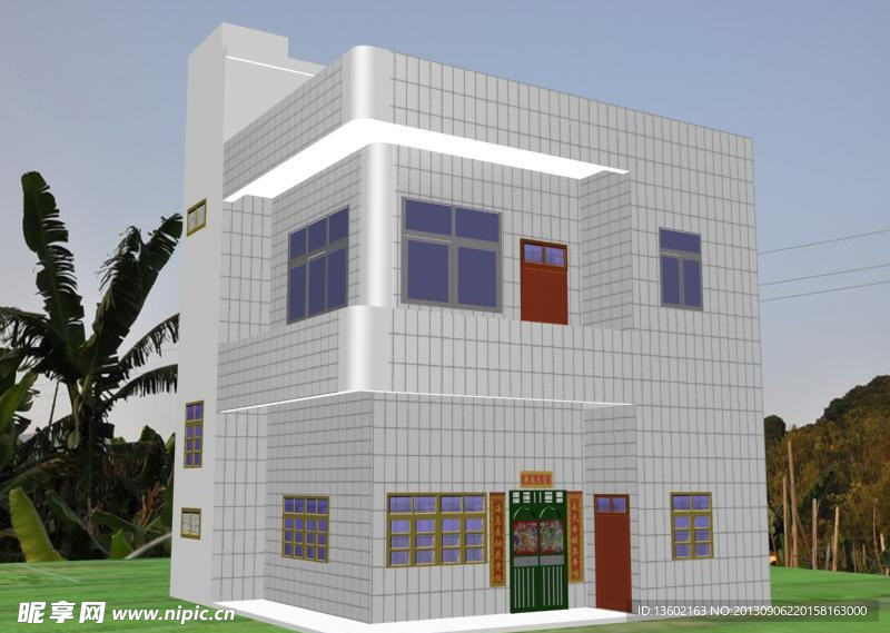 农村住宅楼房3D模型
