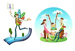 幸福一家矢量素材