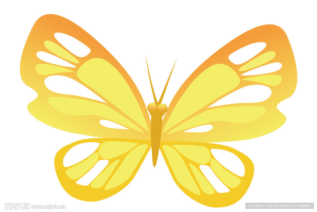 矢量 黄色蝴蝶