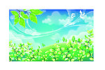 田园风光矢量梦幻背景