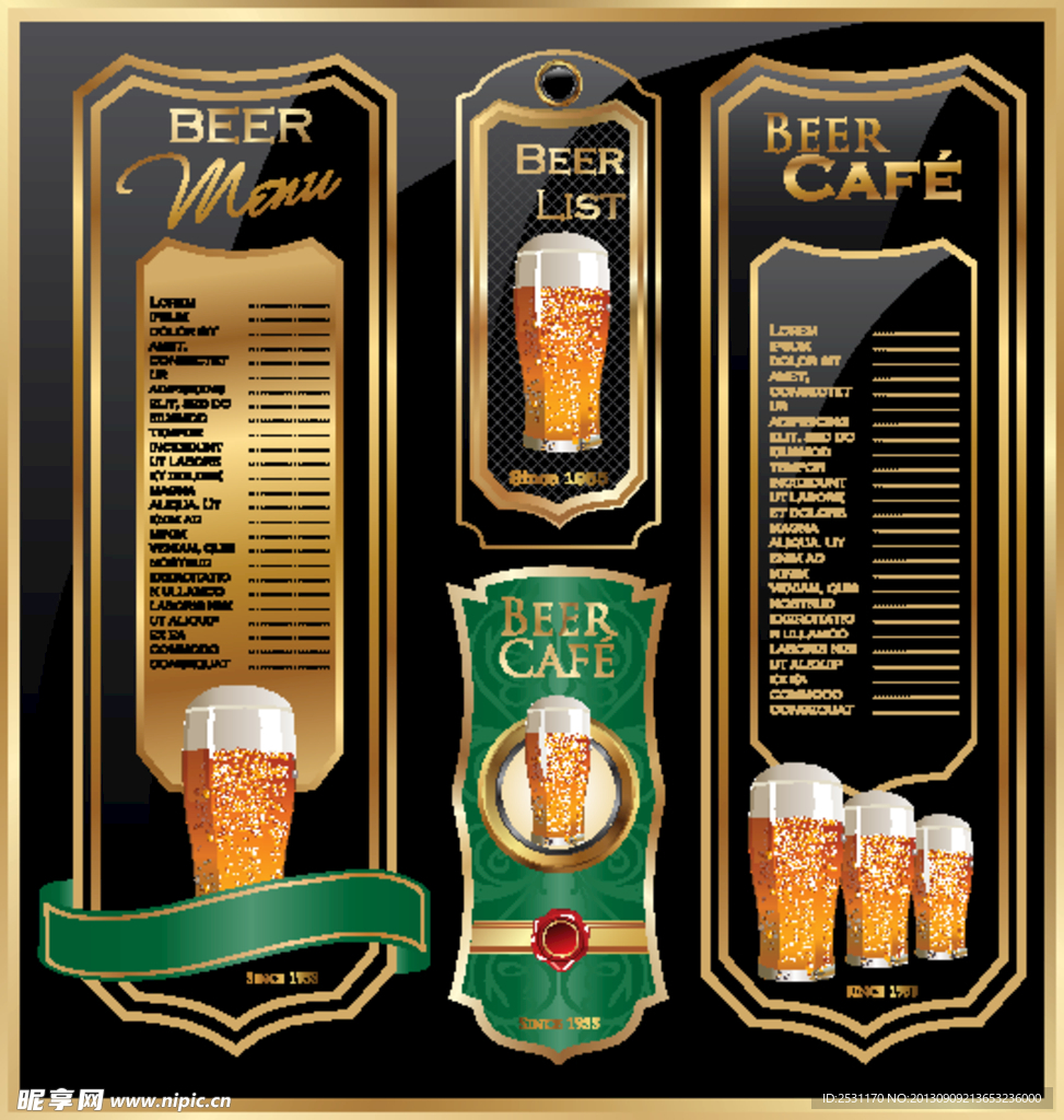 欧式啤酒菜单列表