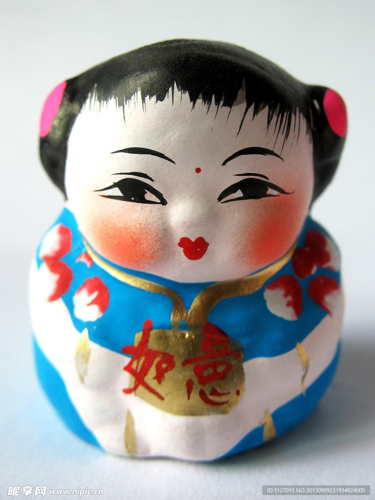 泥雕刻 童子 中国文