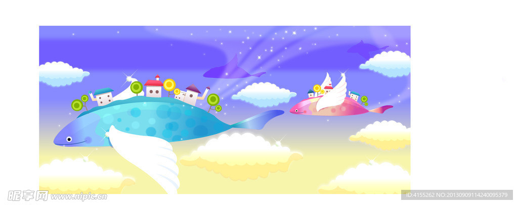 梦幻背景矢量图