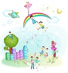 幸福一家矢量素材矢量