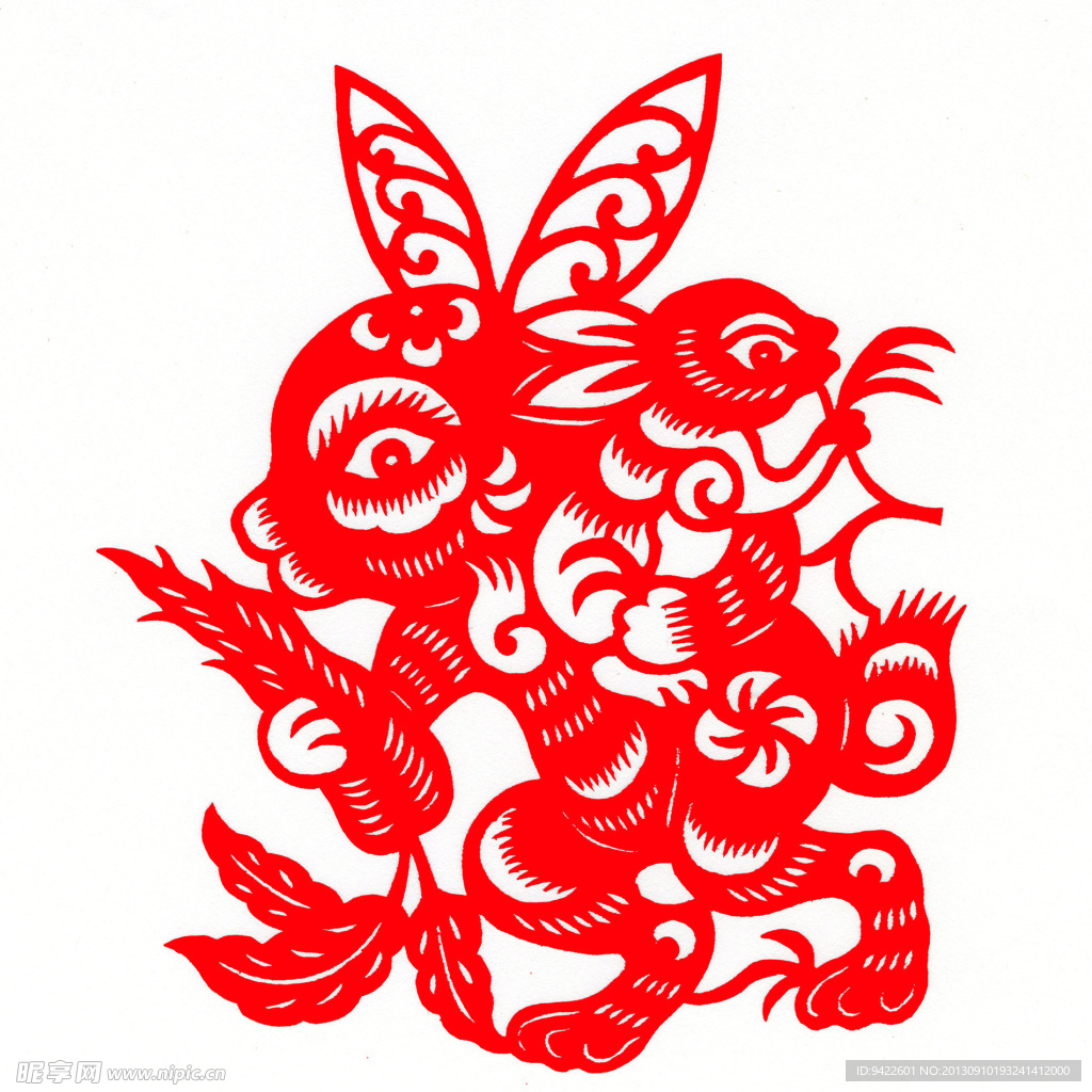 剪纸兔