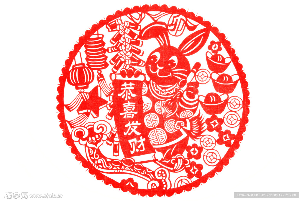 剪纸兔