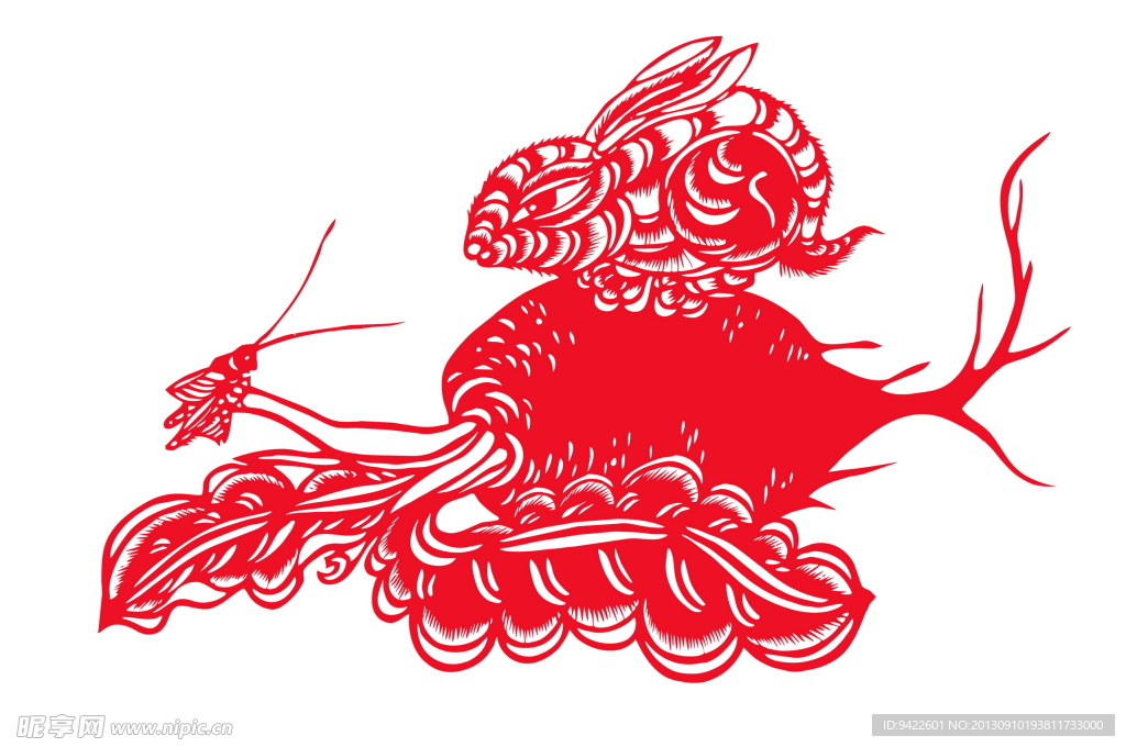 剪纸兔