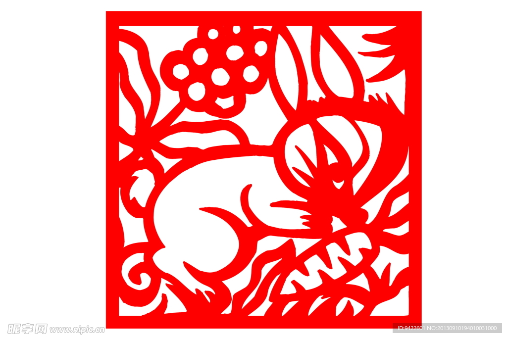 剪纸兔
