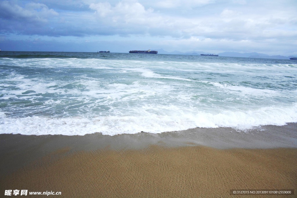 沙滩 海浪 大海 浪