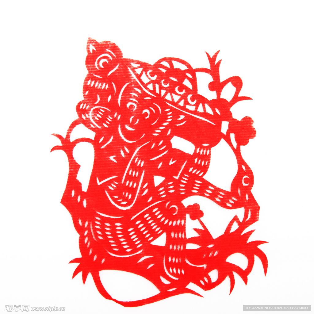 剪纸猴
