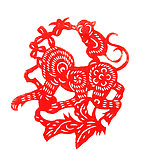 剪纸猴