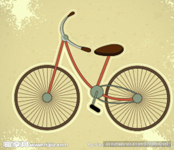 自行车插图矢量素
