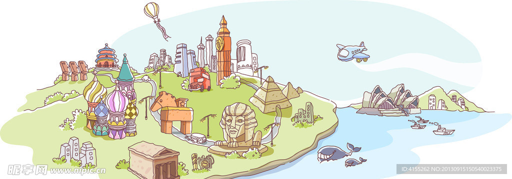 矢量城市风景图片