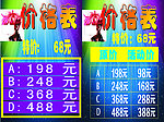 美容美发价格表