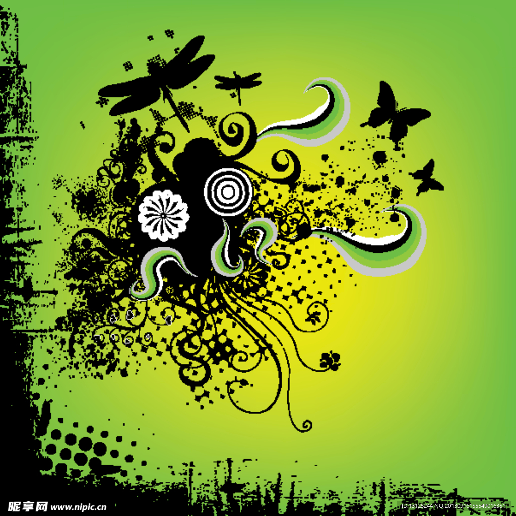 蜻蜓 花纹