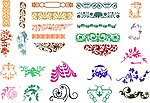 彩色古典花纹矢量图