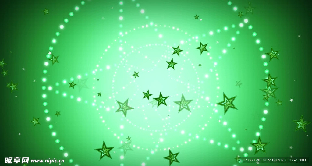 闪亮动感五角星绿色