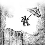 黑白插画 小熊