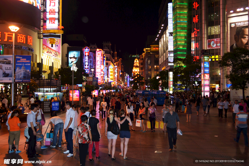 上海南京路步行街夜景