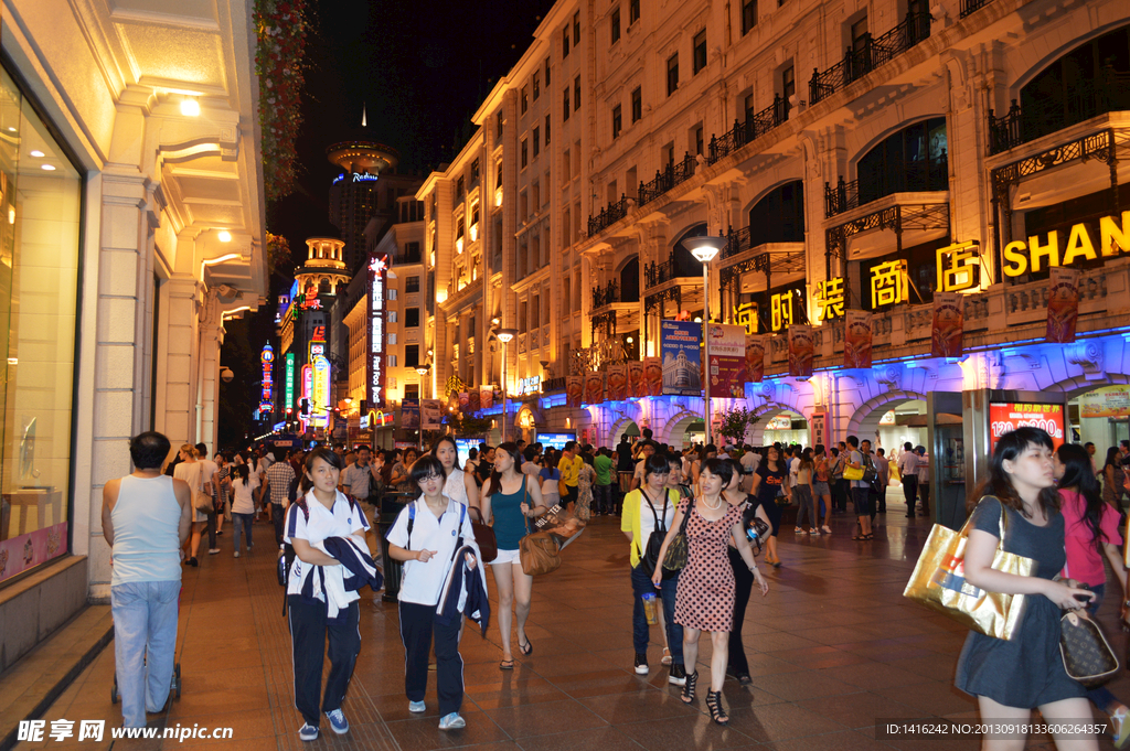 上海南京路步行街夜景